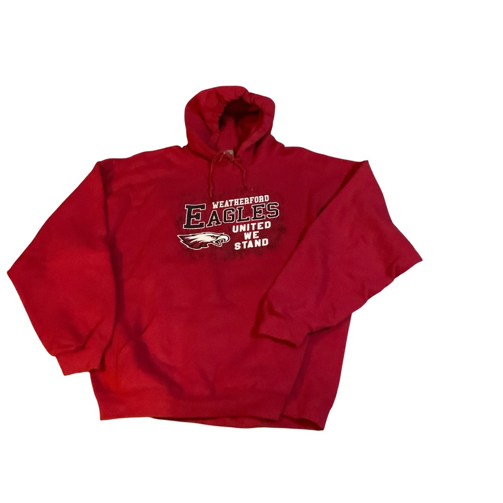 Gildan Weatherford Eagles United We Stand Red Graphic Hoodie Sweatshirt 2XL